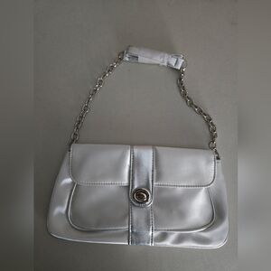 Avon Silver Clutch with Chain Strap